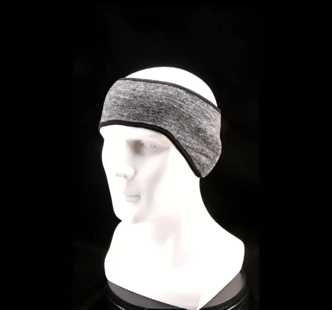 Black Ear warmer with pony tail hole