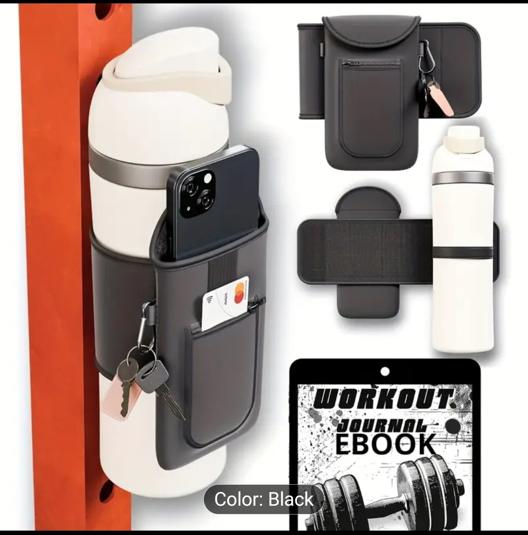 Magnetic fitness water bottle sleeve