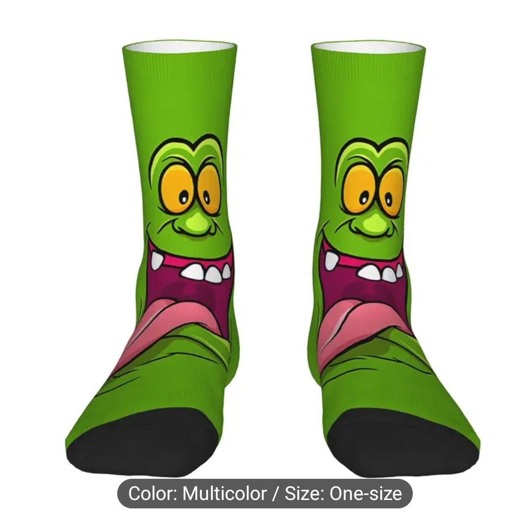 Ghostbusters - Slimer - inspired cycling socks