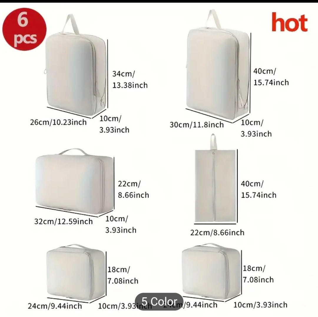 6 piece travel organiser