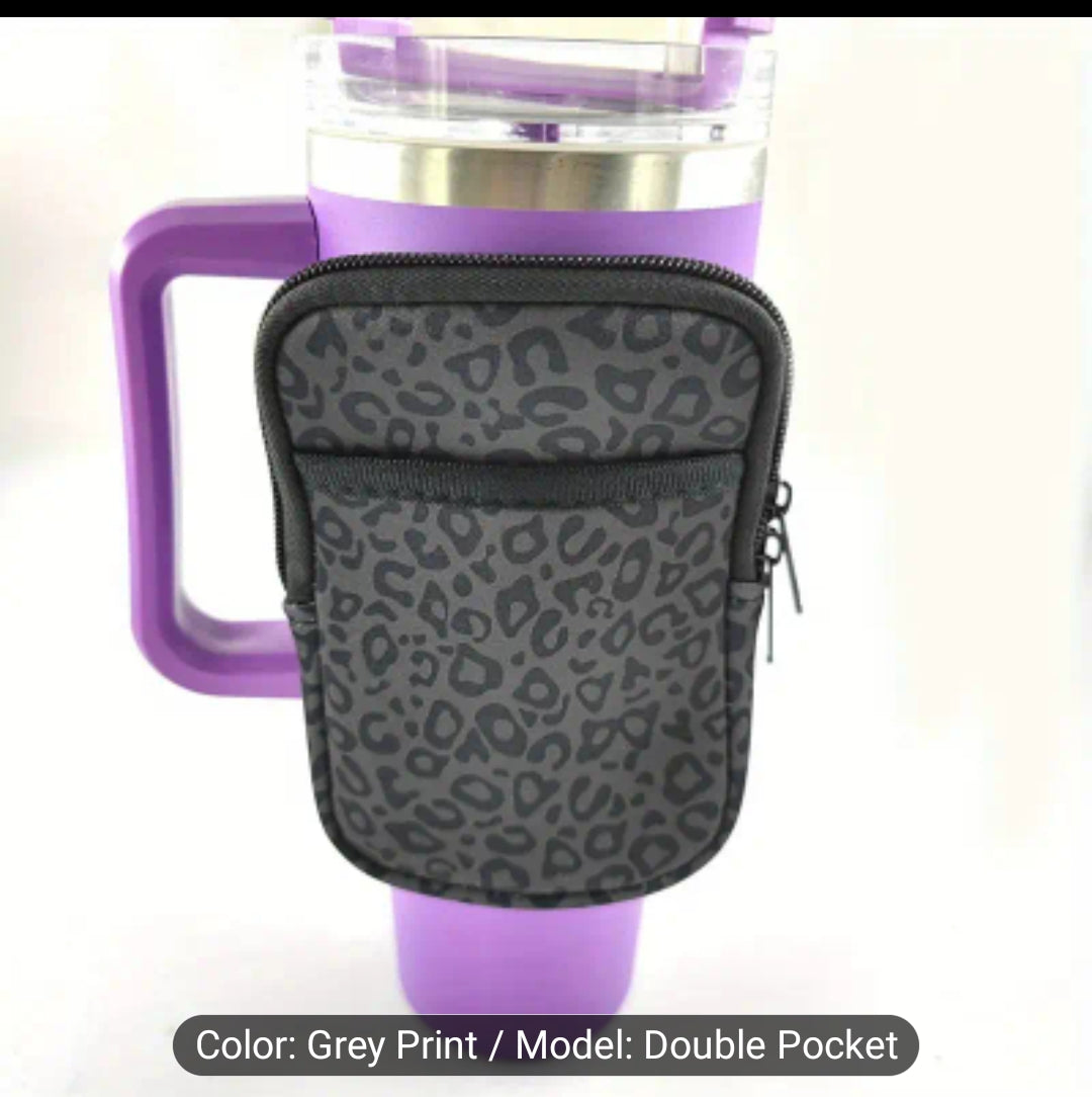 Small compact water bottle strap - phone/keys/card holder - Purple