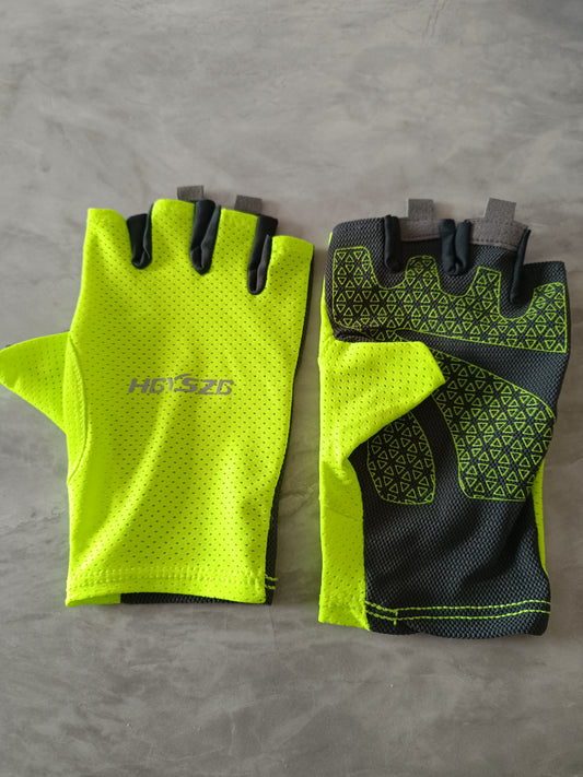 Bright green summer cycling gloves
