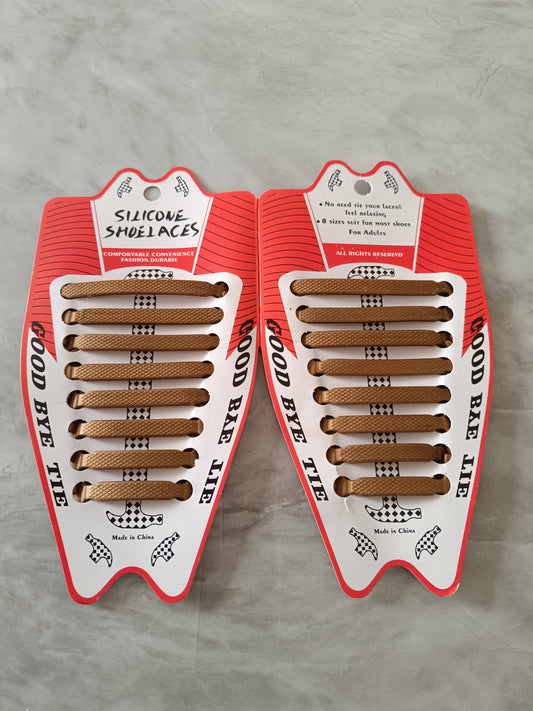 Gold no tie silicone shoe laces