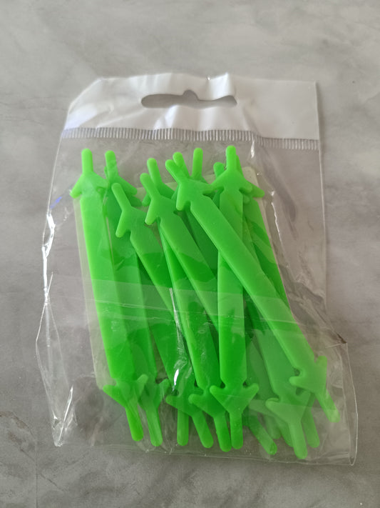 Green no tie silicone shoe laces