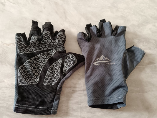 Grey light summer cycling gloves